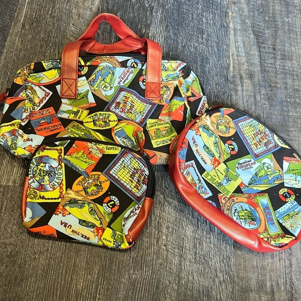 Vintage 3 piece toiletry/travel Bags